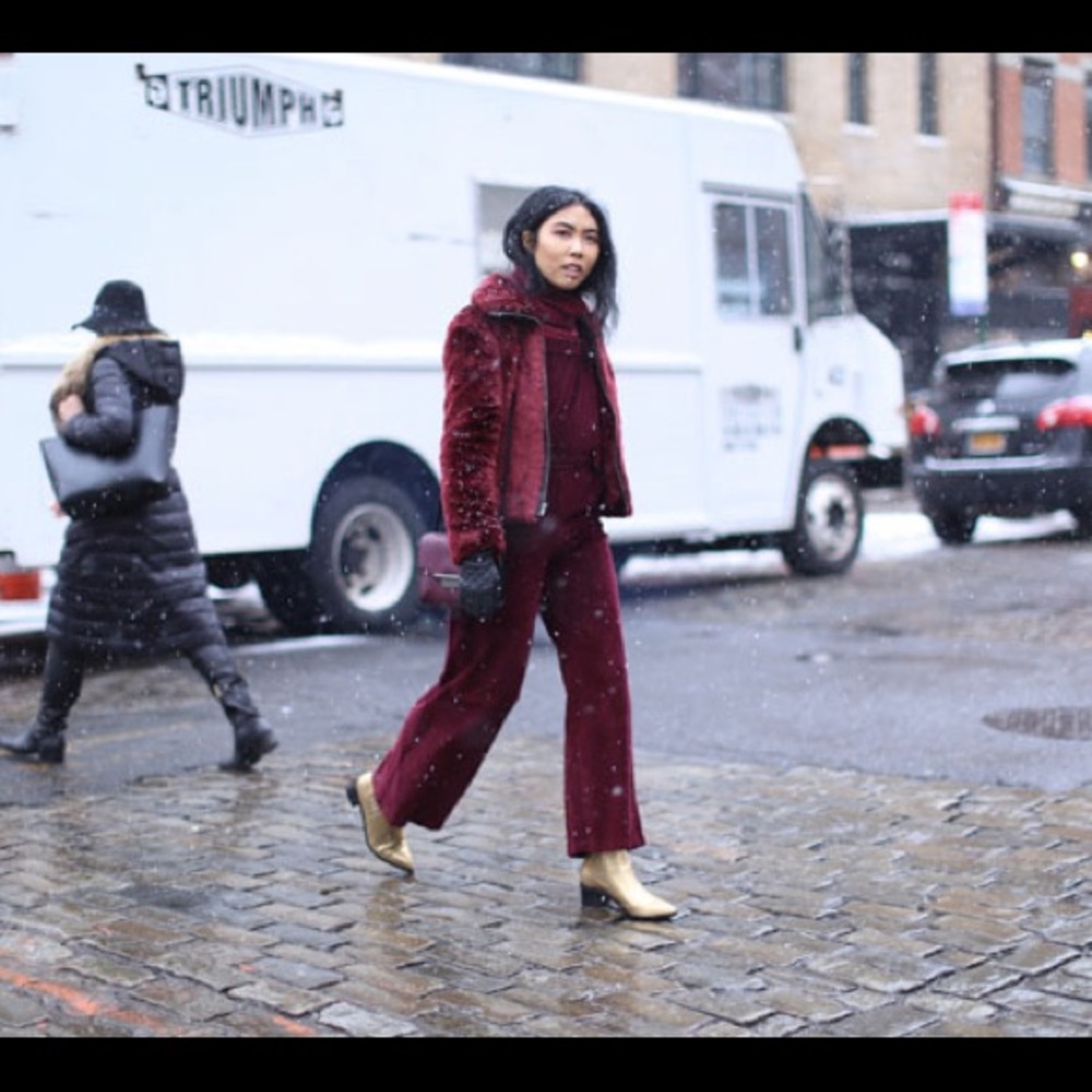 Burgundy/maroon corduroy overalls